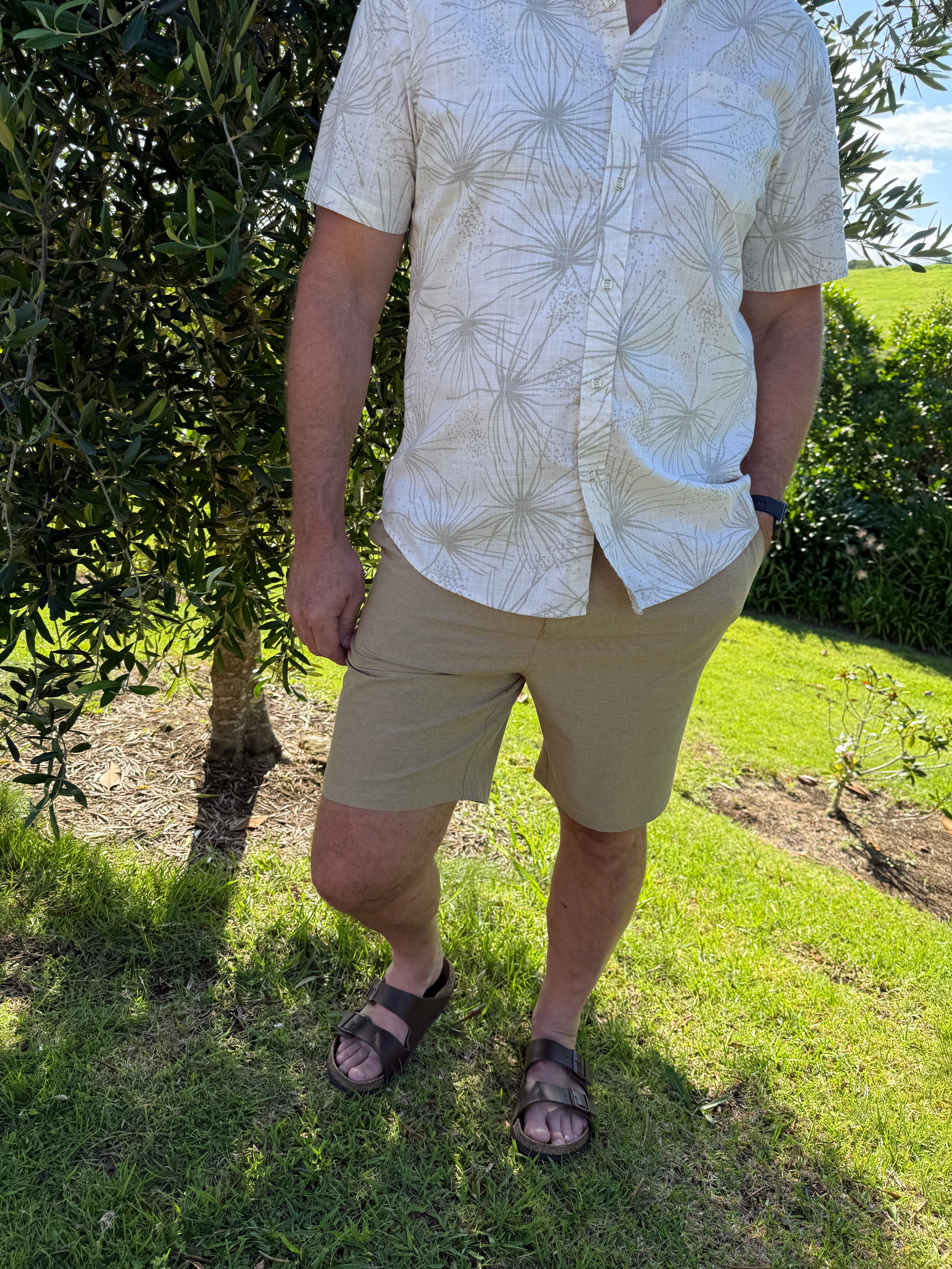 Comfort 4 Way Stretch Chino Shorts- Bronze