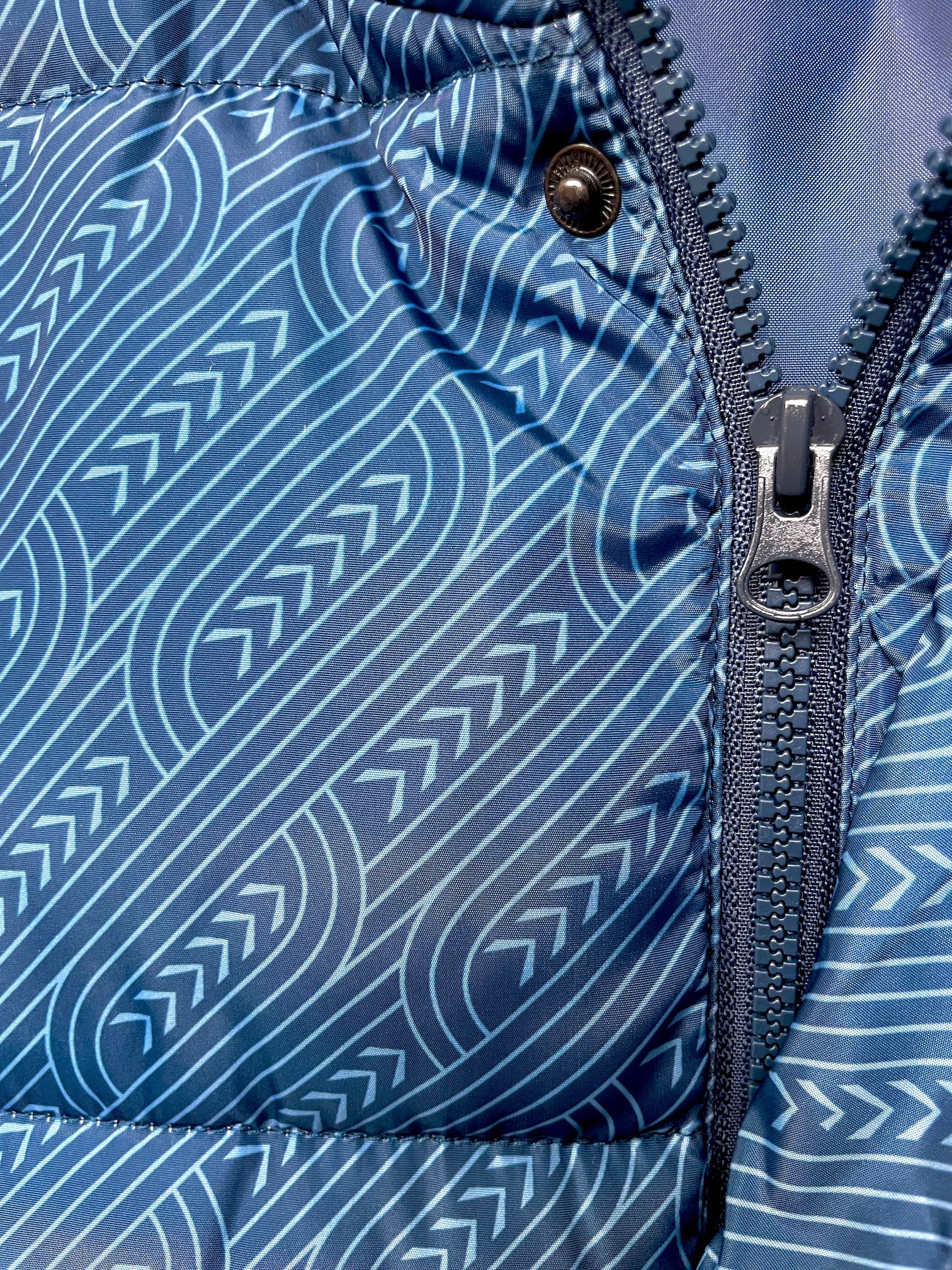 Men’s Pakati Puffer Vest in blue – lightweight winter outerwear by Kaleo for casual New Zealand men’s fashion.