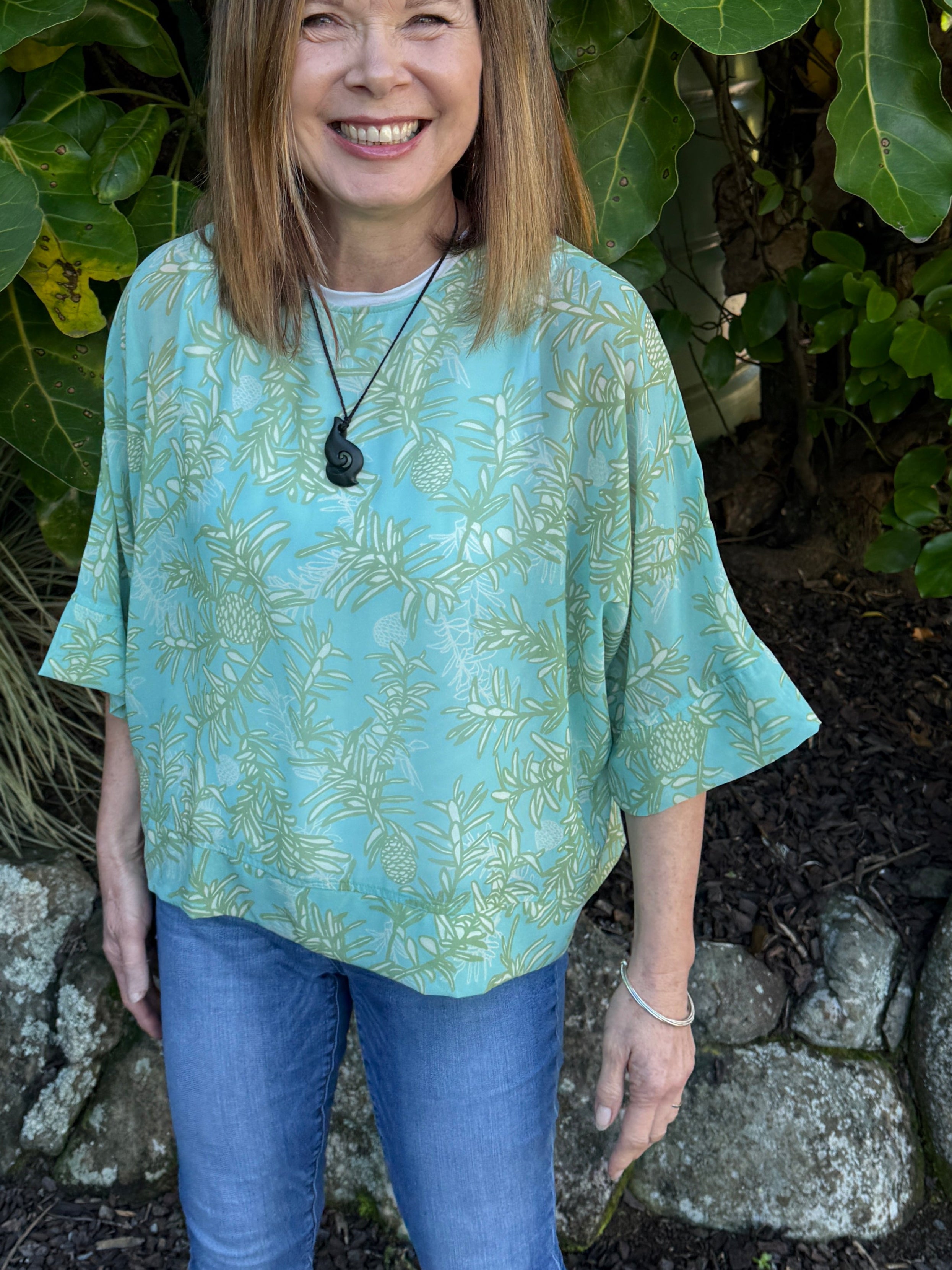 Womens Chiffon Box Sleeve Blouse- Kauri
