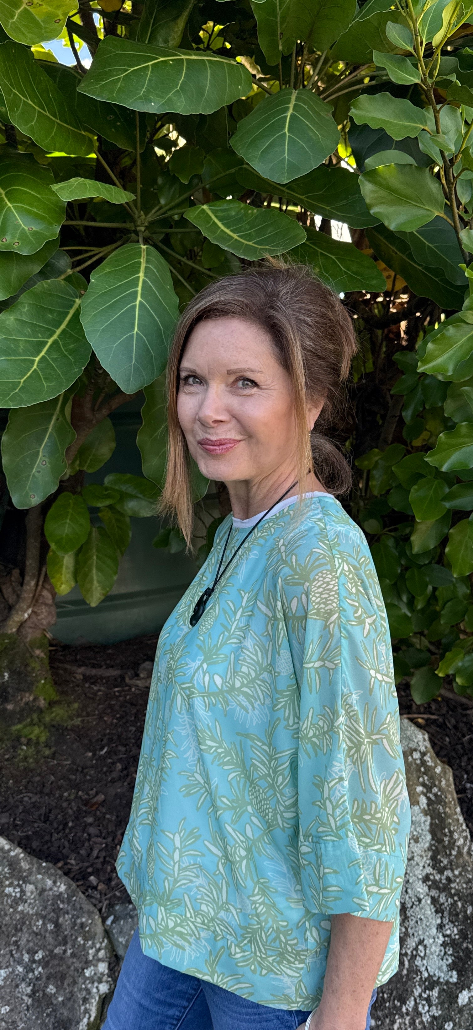 Womens Chiffon Box Sleeve Blouse- Kauri