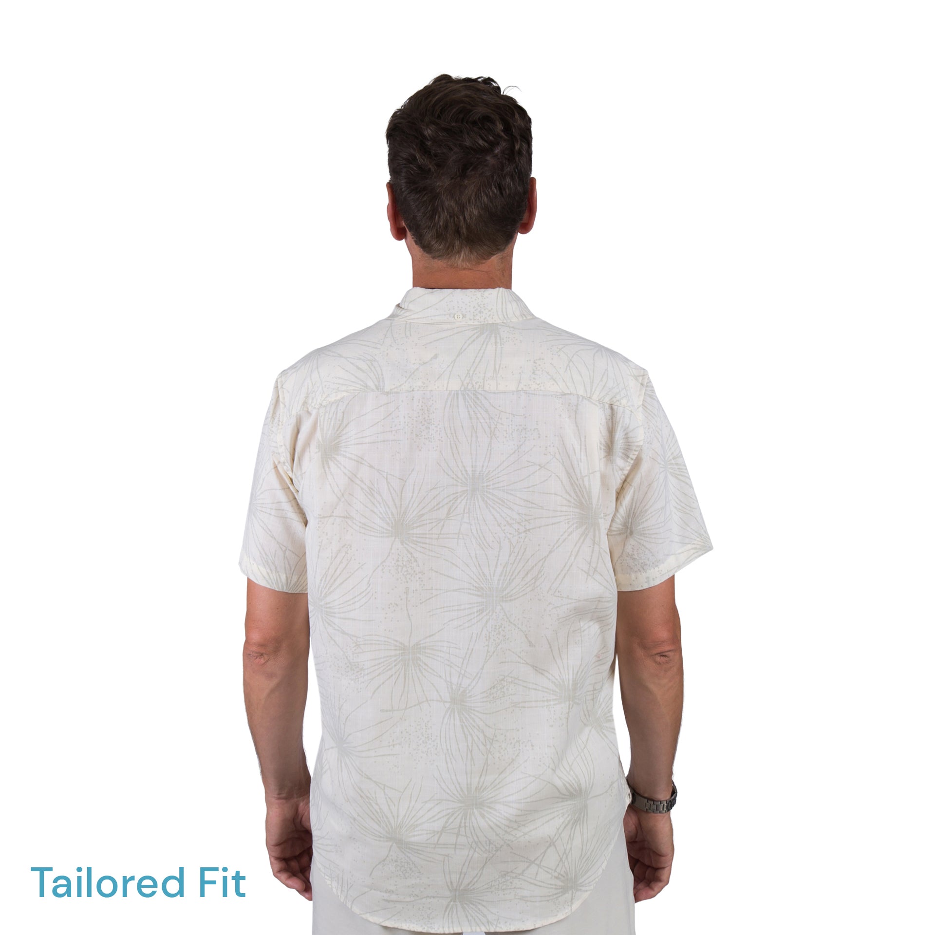 Kaleo Spinifex n' Sand Kiwi Classic short sleeve men’s shirt, New Zealand inspired design with subtle spinifex print, lightweight coastal casual wear.