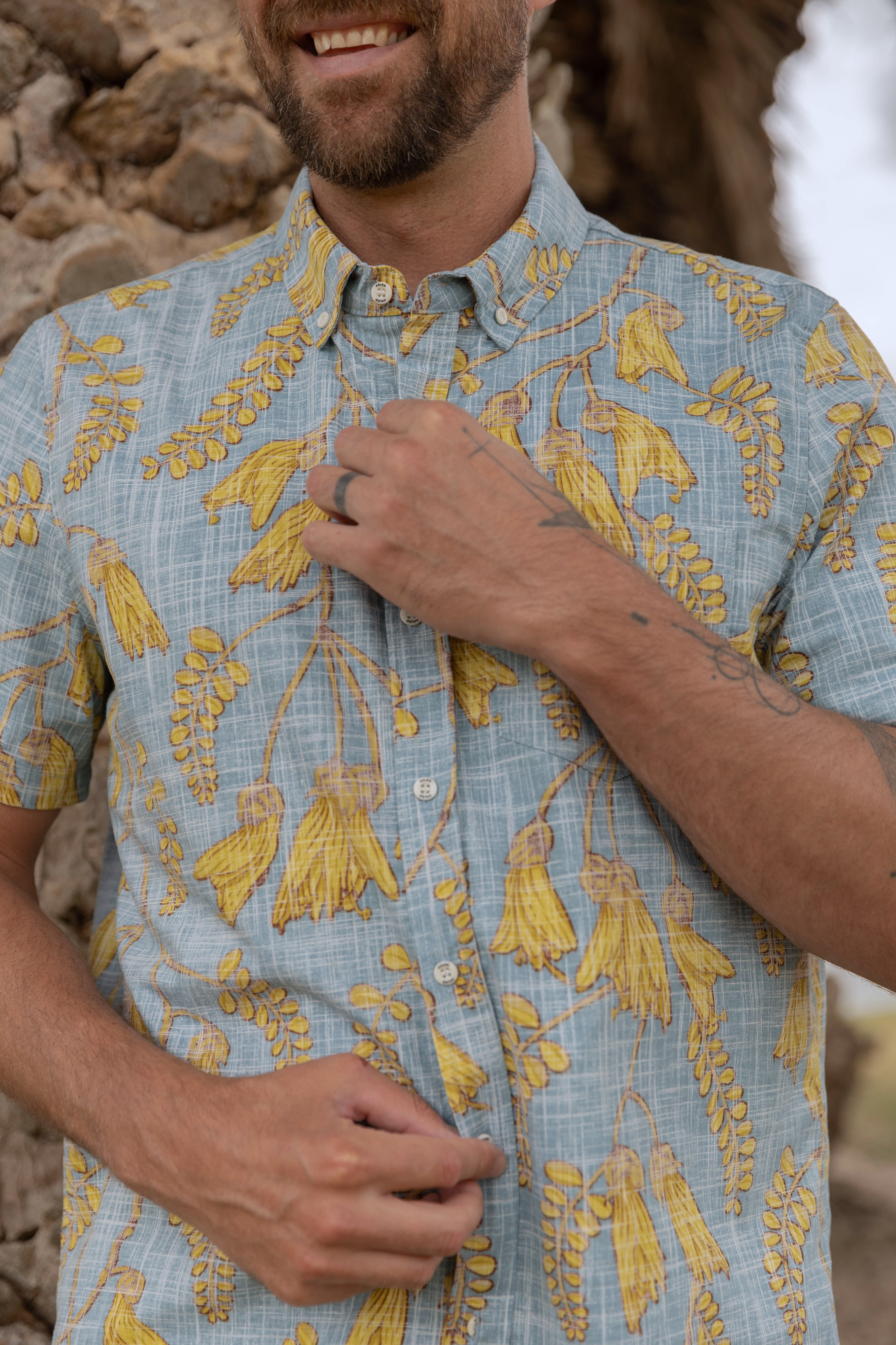 Kōwhai Mens Kiwi Classic Short Sleeve Shirt