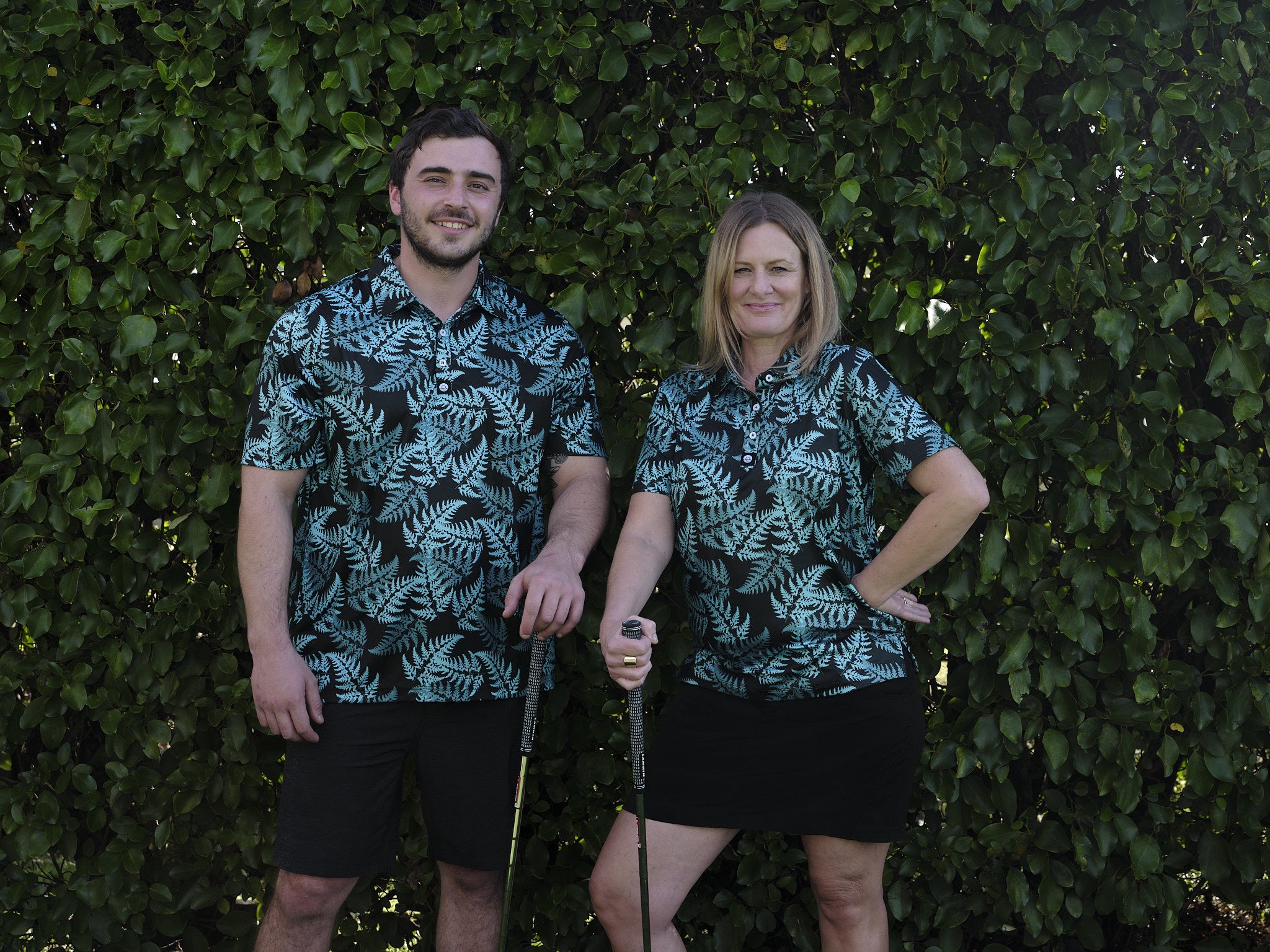 Womens Teal Silver Fern Golf Polo