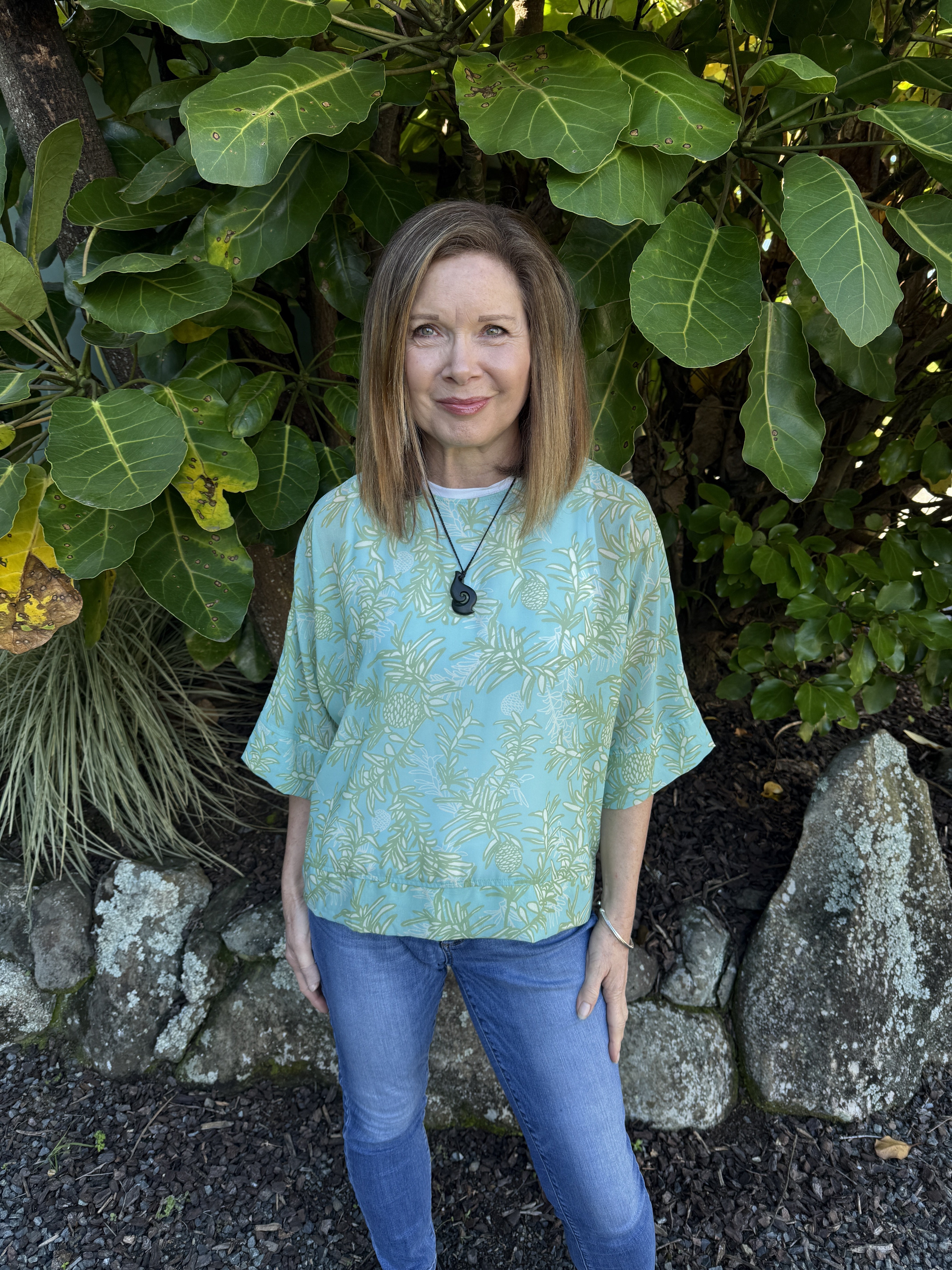 Womens Chiffon Box Sleeve Blouse- Kauri