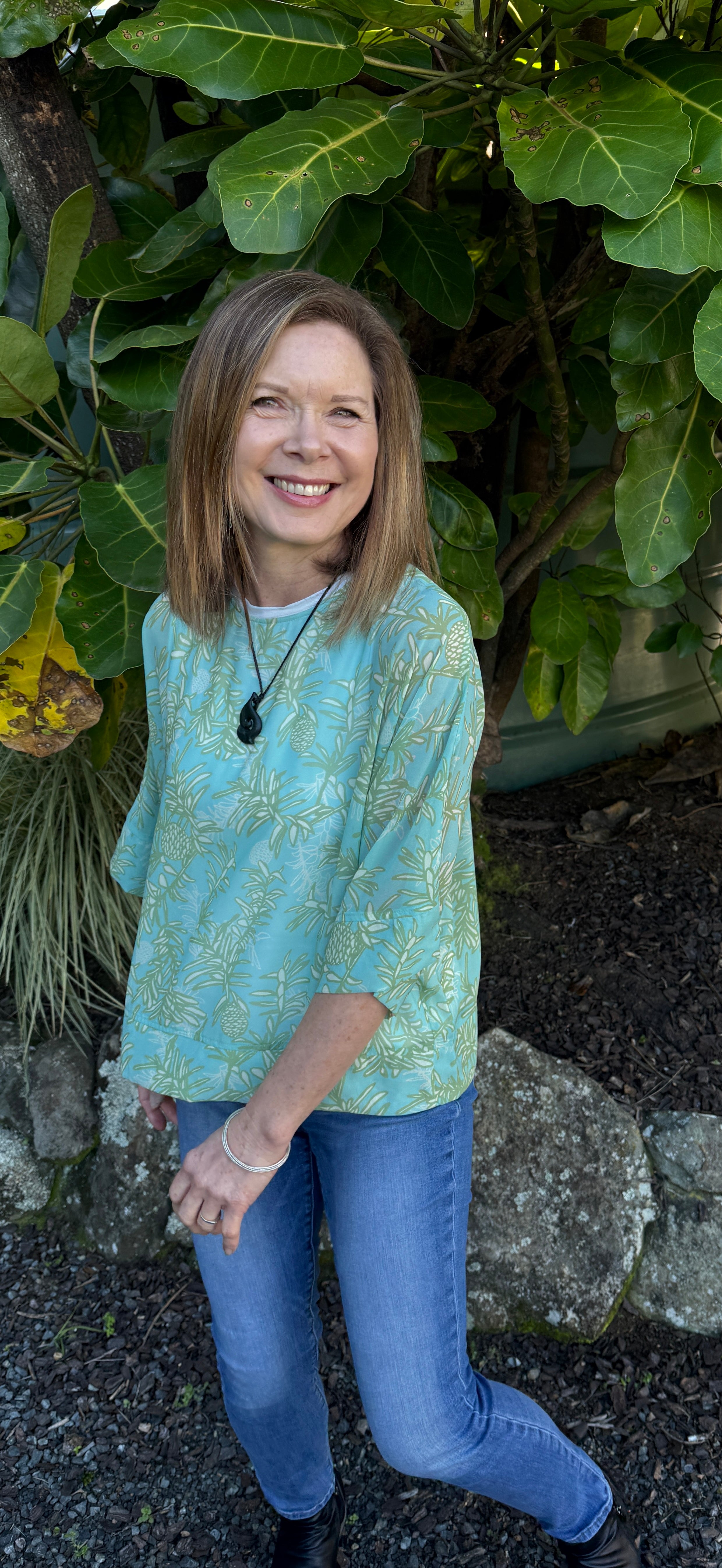 Womens Chiffon Box Sleeve Blouse- Kauri