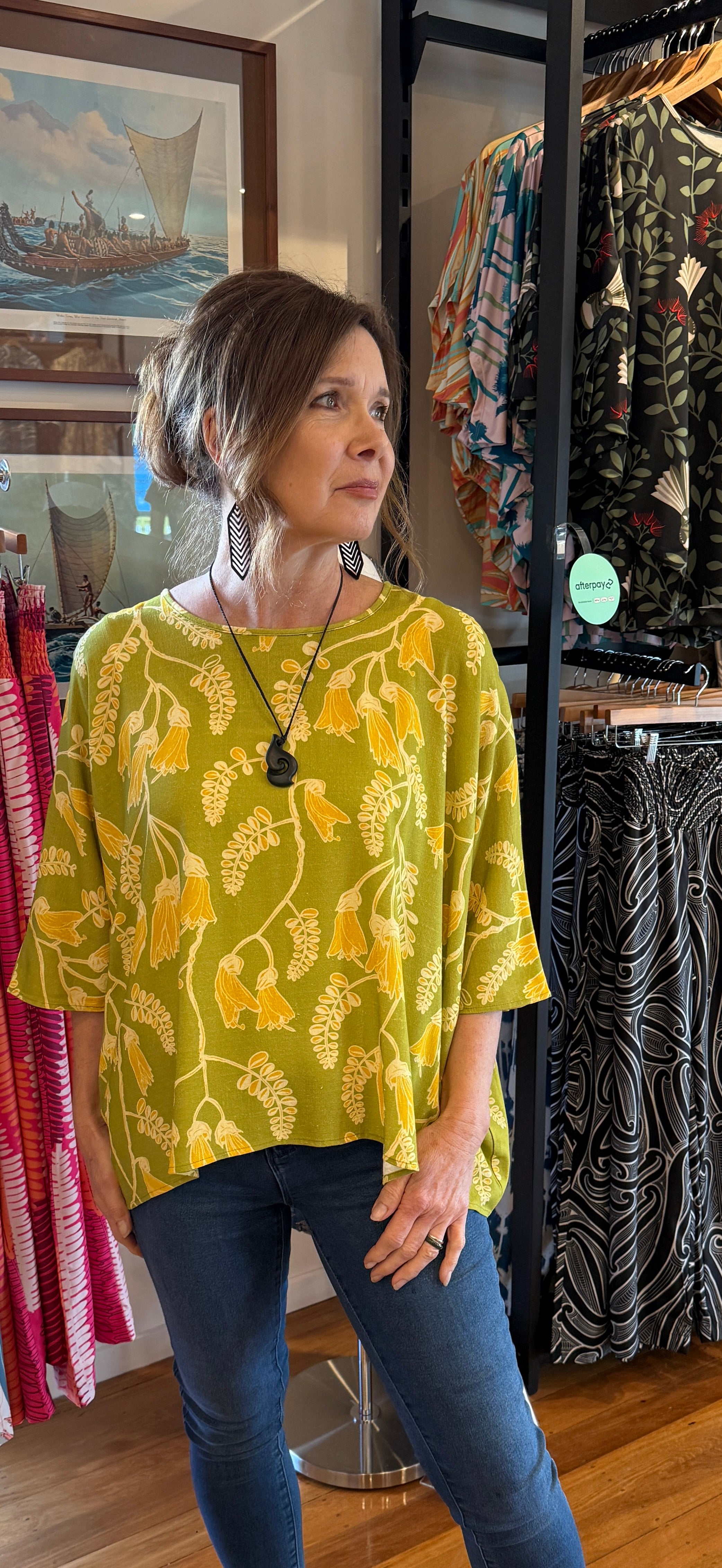 Kōwhai Oversized 3/4 Sleeve Blouse