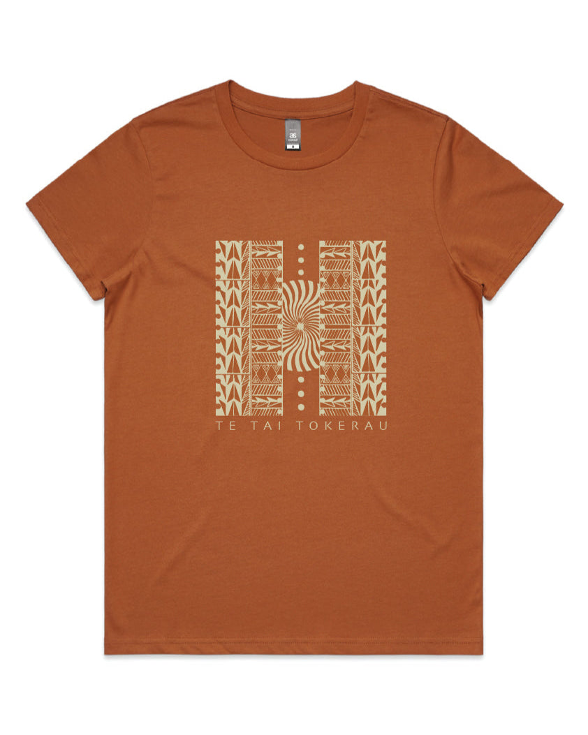 Te Tai Tokerau Womens Tee-Copper