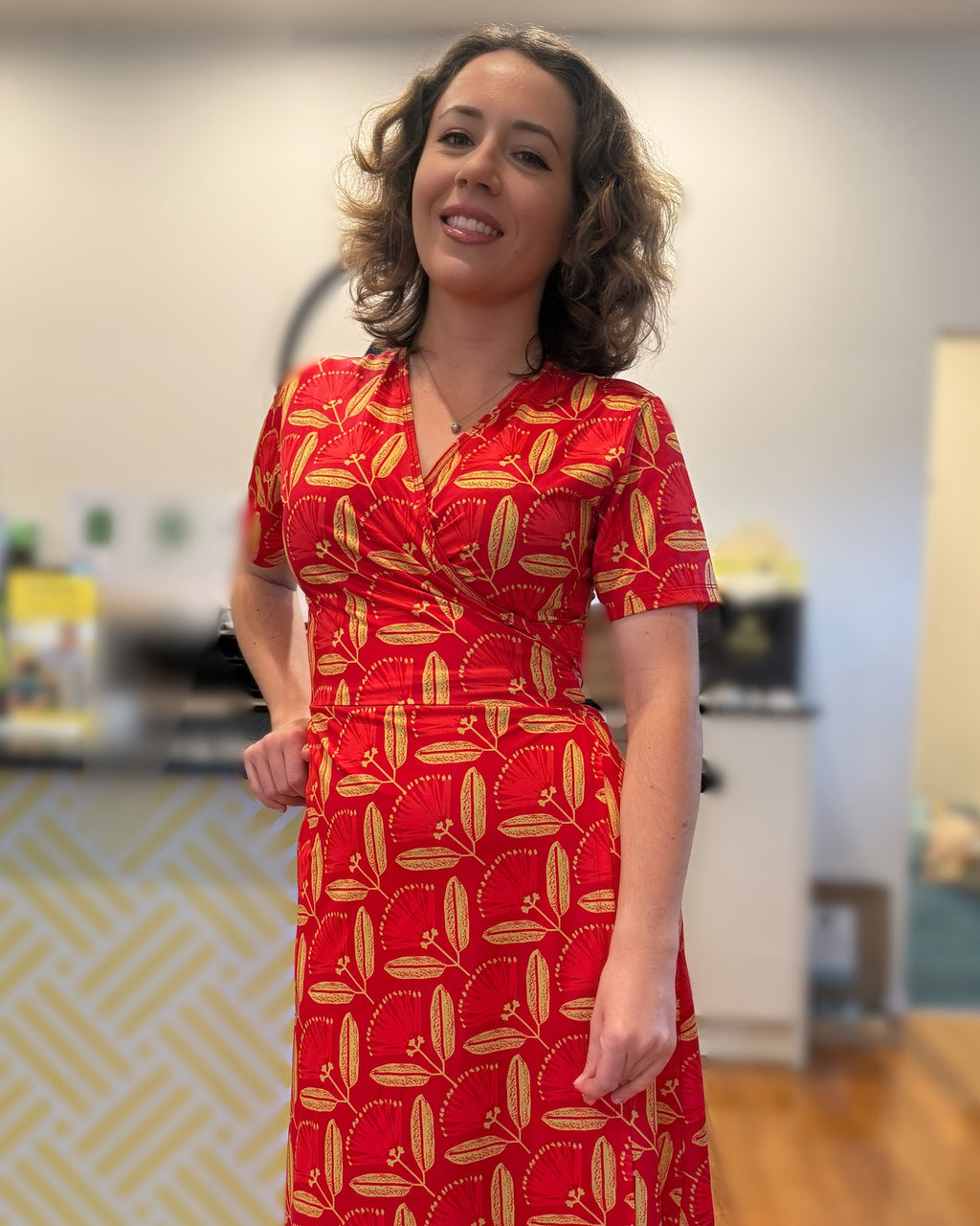 Pōhutukawa Wrap Dress | Exclusive NZ Artist Print | Kaleo Designs