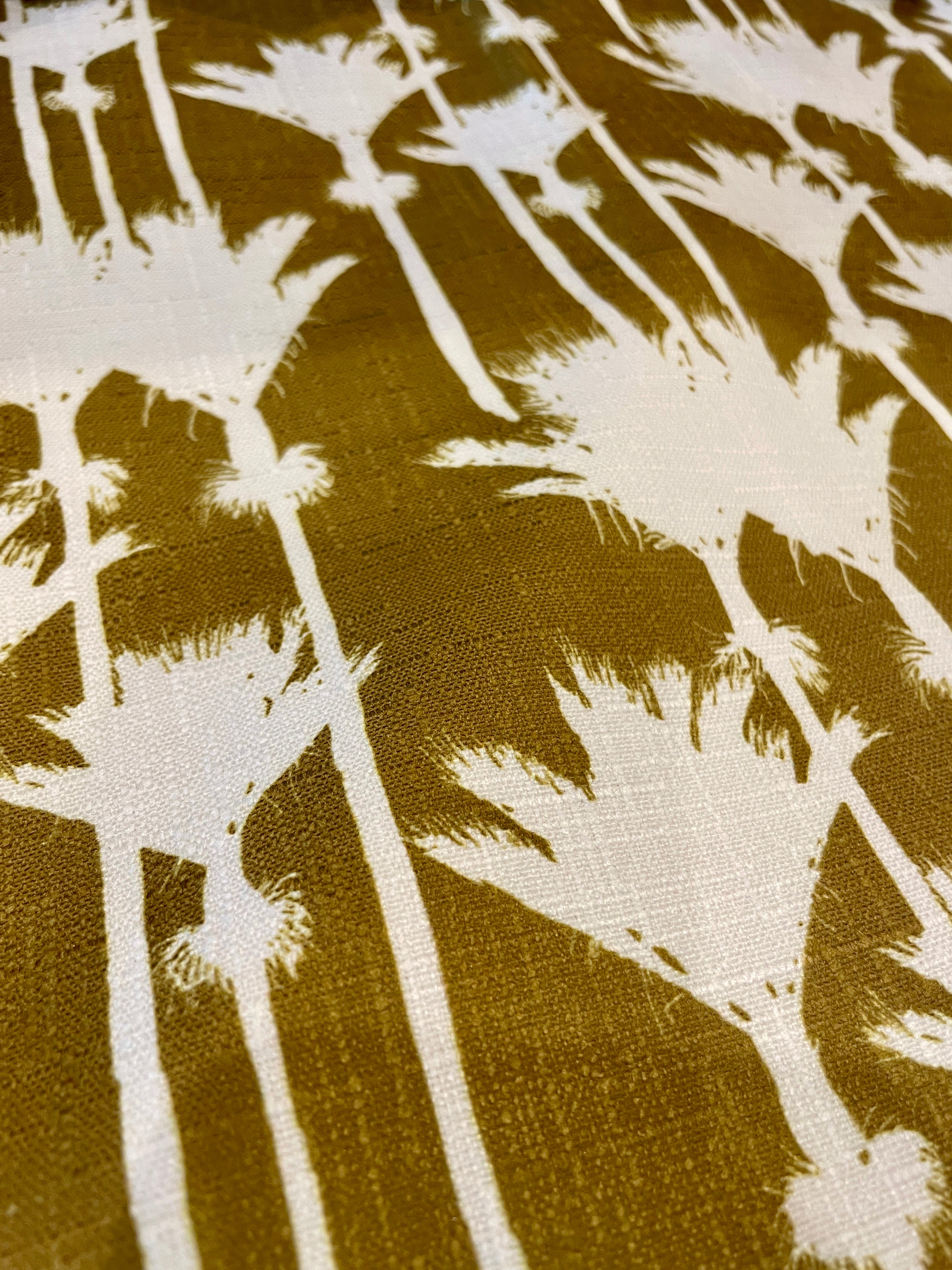 Gold Nikau Palm cushion cover – NZ designed home décor inspired by native New Zealand trees, stylish Kiwi gift and bach accessory by Kaleo.
