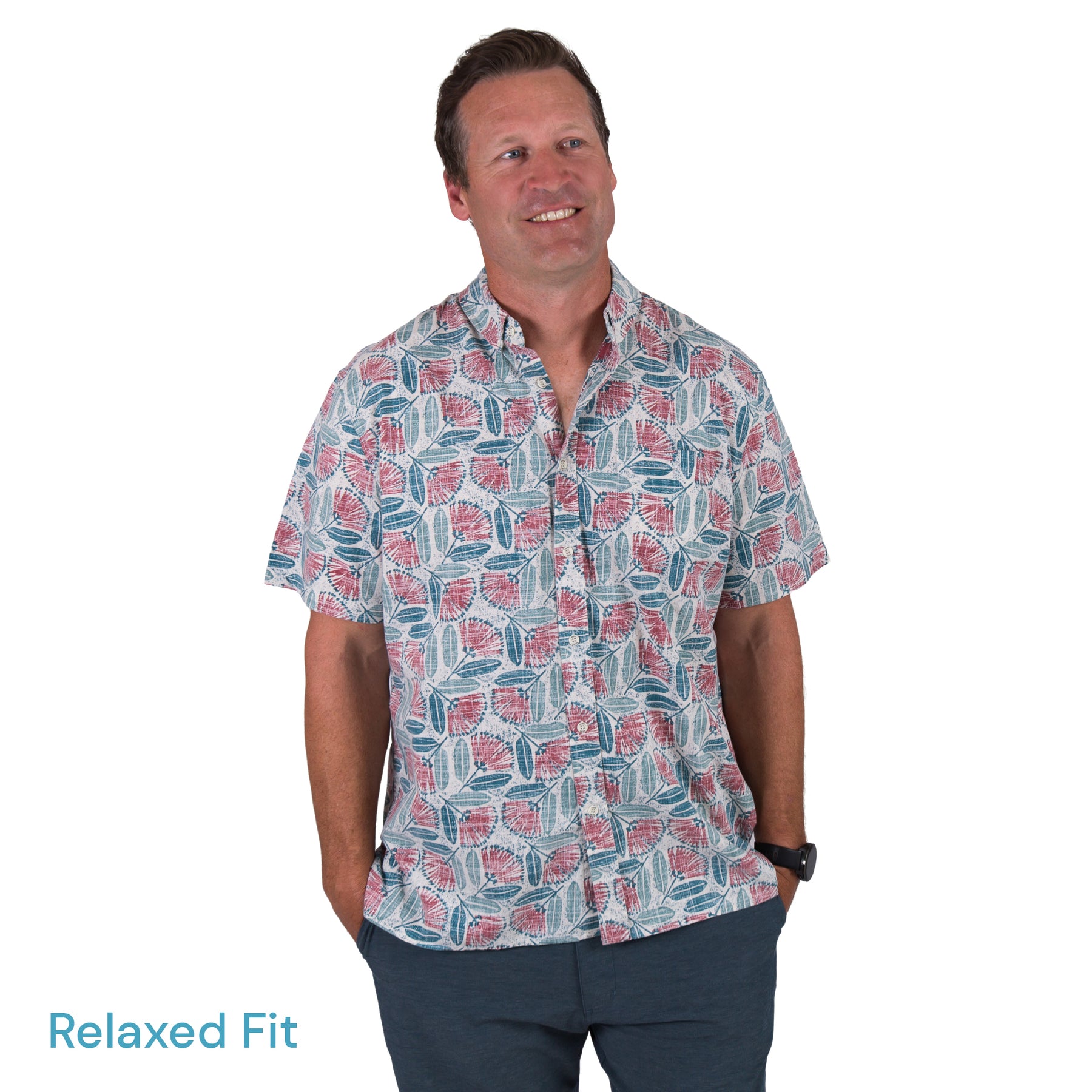 Pohutukawa in Bloom Kiwi Classic Mens Shirt-Short Sleeve